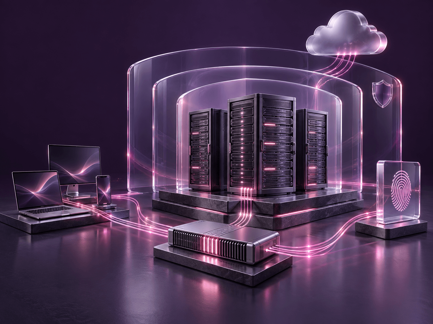 Devices, servers and identity security connected and protected within a layered security architecture